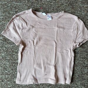 H&M Light Pink and dark grey Ribbed Short Sleeve Tee (sold together)